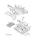 CONTROL PANEL & COOKTOP Diagram and Parts List for JGB300SEP5SS  General Electric Range