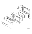 LOWER DOOR Diagram and Parts List for JGB870SET1SS  General Electric Range