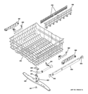 UPPER RACK ASSEMBLY Diagram and Parts List for GLD7768V00SS  General Electric Dishwasher