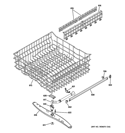 UPPER RACK ASSEMBLY Diagram and Parts List for GLD5808V00BB  General Electric Dishwasher