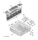 LOWER RACK ASSEMBLY Diagram and Parts List for GDWT608V00BB  General Electric Dishwasher