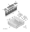 LOWER RACK ASSEMBLY Diagram and Parts List for GDWT768V00SS  General Electric Dishwasher