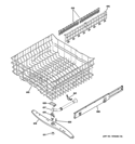 UPPER RACK ASSEMBLY Diagram and Parts List for GDWT708V00BB  General Electric Dishwasher