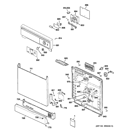 ESCUTCHEON & DOOR ASSEMBLY Diagram and Parts List for HDA2100V35WW  Hotpoint Dishwasher