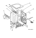 CABINET & TOP PANEL Diagram and Parts List for GFDN110GD0WW  General Electric Dryer