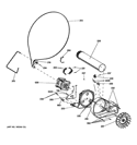 BLOWER & MOTOR Diagram and Parts List for GFDN110GD0WW  General Electric Dryer