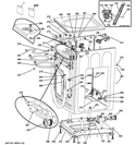 CABINET & TOP PANEL Diagram and Parts List for GFWS1500D0WW  General Electric Washer