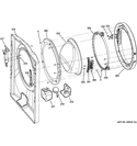 FRONT PANEL & DOOR Diagram and Parts List for GFWS1500D0WW  General Electric Washer