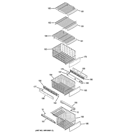 FREEZER SHELVES Diagram and Parts List for PSS26MGTDCC  General Electric Refrigerator