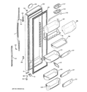 FRESH FOOD DOOR Diagram and Parts List for PCG23NGSBFBB  General Electric Refrigerator