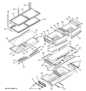 FRESH FOOD SHELVES Diagram and Parts List for PGCS1NFZBSS  General Electric Refrigerator