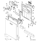 ESCUTCHEON & DOOR ASSEMBLY Diagram and Parts List for ZBD6900V50II  General Electric Dishwasher