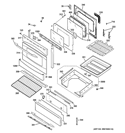 DOOR & DRAWER PARTS Diagram and Parts List for P2B930SET2SS  General Electric Range