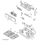 CONTROL PANEL & COOKTOP Diagram and Parts List for PGB900DET2WW  General Electric Range