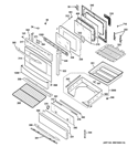 DOOR & DRAWER PARTS Diagram and Parts List for PGB980SET2SS  General Electric Range