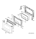 LOWER DOOR Diagram and Parts List for PGB995DET1BB  General Electric Range