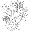 DOOR & DRAWER PARTS Diagram and Parts List for JGB918SEK5SS  General Electric Range
