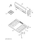 CONTROL PANEL & COOKTOP Diagram and Parts List for JGBS14PCD1WW  General Electric Range