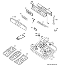 CONTROL PANEL & COOKTOP Diagram and Parts List for PGB910SET2SS  General Electric Range