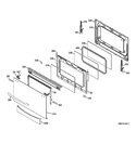LOWER DOOR Diagram and Parts List for PGB995SET1SS  General Electric Range