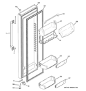 FRESH FOOD DOOR Diagram and Parts List for CSHS6UGZESS  General Electric Refrigerator