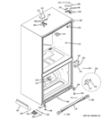CASE PARTS Diagram and Parts List for PFCF1NFCAWW  General Electric Refrigerator