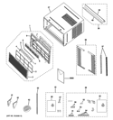 GRILLE & CHASSIS PARTS Diagram and Parts List for AEQ24DQL1  General Electric Air Conditioner