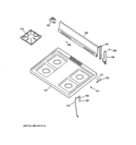 CONTROL PANEL & COOKTOP Diagram and Parts List for RGB518PCD1CT  Hotpoint Range