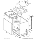 CABINET, COVER & FRONT PANEL Diagram and Parts List for HTWP1200D0WW  Hotpoint Washer