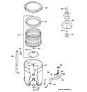 TUB, BASKET & AGITATOR Diagram and Parts List for HTWP1200D0WW  Hotpoint Washer