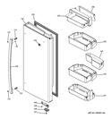 FRESH FOOD DOOR Diagram and Parts List for GFE29HGDAWW  General Electric Refrigerator