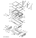 FRESH FOOD SHELVES Diagram and Parts List for GNE26GSDASS  General Electric Refrigerator