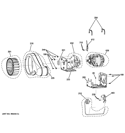 BLOWER & MOTOR Diagram and Parts List for GTDL740ED0WW  General Electric Dryer