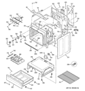 BODY PARTS Diagram and Parts List for JB400DP6BB  General Electric Range
