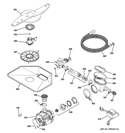 MOTOR-PUMP MECHANISM Diagram and Parts List for ZBD7920D00SS  General Electric Dishwasher