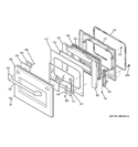 DOOR Diagram and Parts List for ZET1PM3SS  General Electric Wall Oven