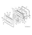 DOOR Diagram and Parts List for ZET2RM4SS  General Electric Wall Oven