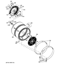 DRUM Diagram and Parts List for GFDS355EL1MG  General Electric Dryer