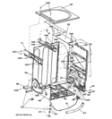 CABINET & TOP PANEL Diagram and Parts List for GFDS355GL1MV  General Electric Dryer