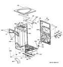 CABINET & TOP PANEL Diagram and Parts List for PFDS451EL2WW  General Electric Dryer