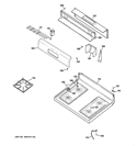 CONTROL PANEL & COOKTOP Diagram and Parts List for RGB526DET2WW  Hotpoint Range