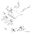 GAS & BURNER PARTS Diagram and Parts List for RGB530DET3BB  Hotpoint Range
