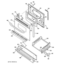 DOOR & DRAWER PARTS Diagram and Parts List for RGB530DET3BB  Hotpoint Range