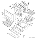 DOOR & DRAWER PARTS Diagram and Parts List for JGB840SET3SS  General Electric Range