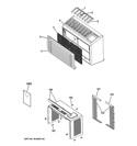 GRILLE & CHASSIS PARTS Diagram and Parts List for AHV05LRQ1  General Electric Air Conditioner
