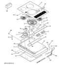 CONTROL PANEL & COOKTOP Diagram and Parts List for JP336DD1BB  General Electric Cooktop