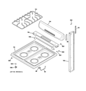 CONTROL PANEL & COOKTOP Diagram and Parts List for JGAS02SEN4SS  General Electric Range