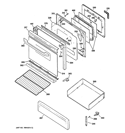 DOOR & DRAWER PARTS Diagram and Parts List for JGB250DET3BB  General Electric Range