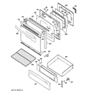 DOOR & DRAWER PARTS Diagram and Parts List for JGB250SET3SS  General Electric Range