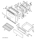 DOOR & DRAWER PARTS Diagram and Parts List for JGBP33SET3SS  General Electric Range